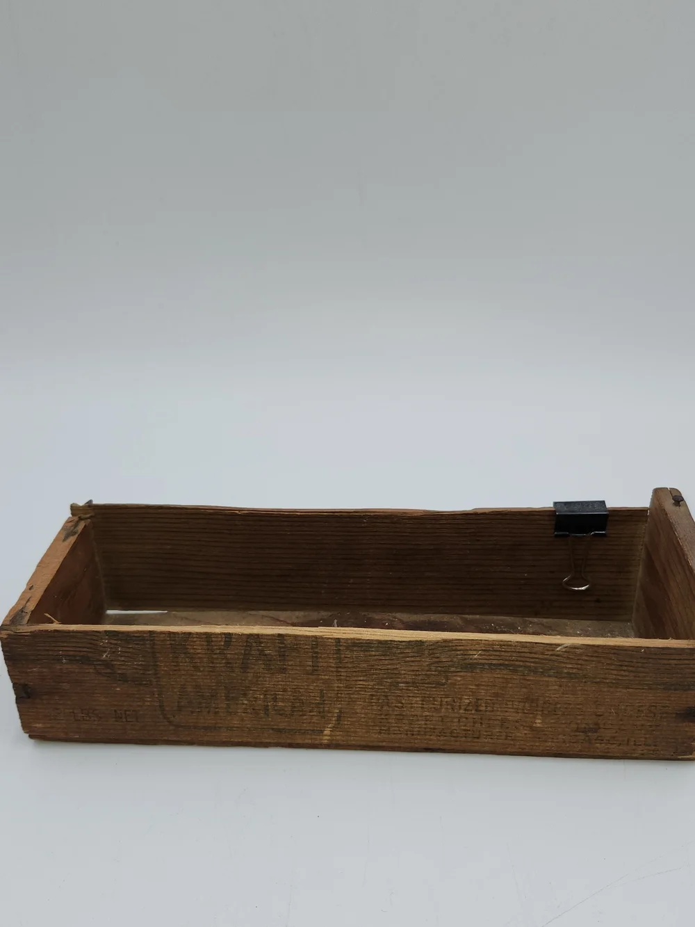 Vintage Rustic Kraft Cheese Primitive Farm Decor Small Wooden Crate Tray Storage